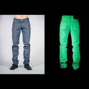 Naked and Famous GLOW IN THE DARK JEANS - RARE